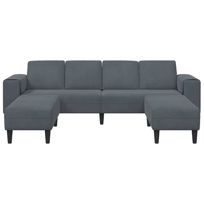 Sofa Sæt Mørkegrå Fløjl