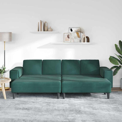 Sofa Sæt Mørkegrøn Fløjl
