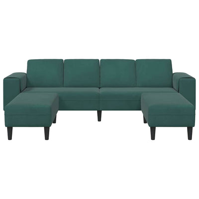 Sofa Sæt Mørkegrøn Fløjl