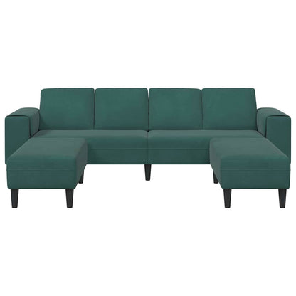 Sofa Sæt Mørkegrøn Fløjl