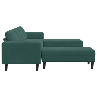 Sofa Sæt Mørkegrøn Fløjl