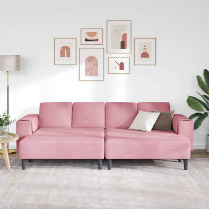Sofa Sæt Lyserød Fløjl
