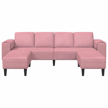 Sofa Sæt Lyserød Fløjl