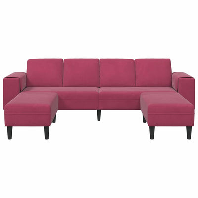 Sofa Sæt Vinrød Fløjl