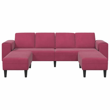 Sofa Sæt Vinrød Fløjl