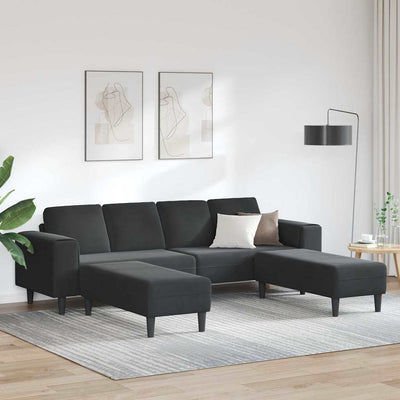 Sofa Sæt Sort Fløjl