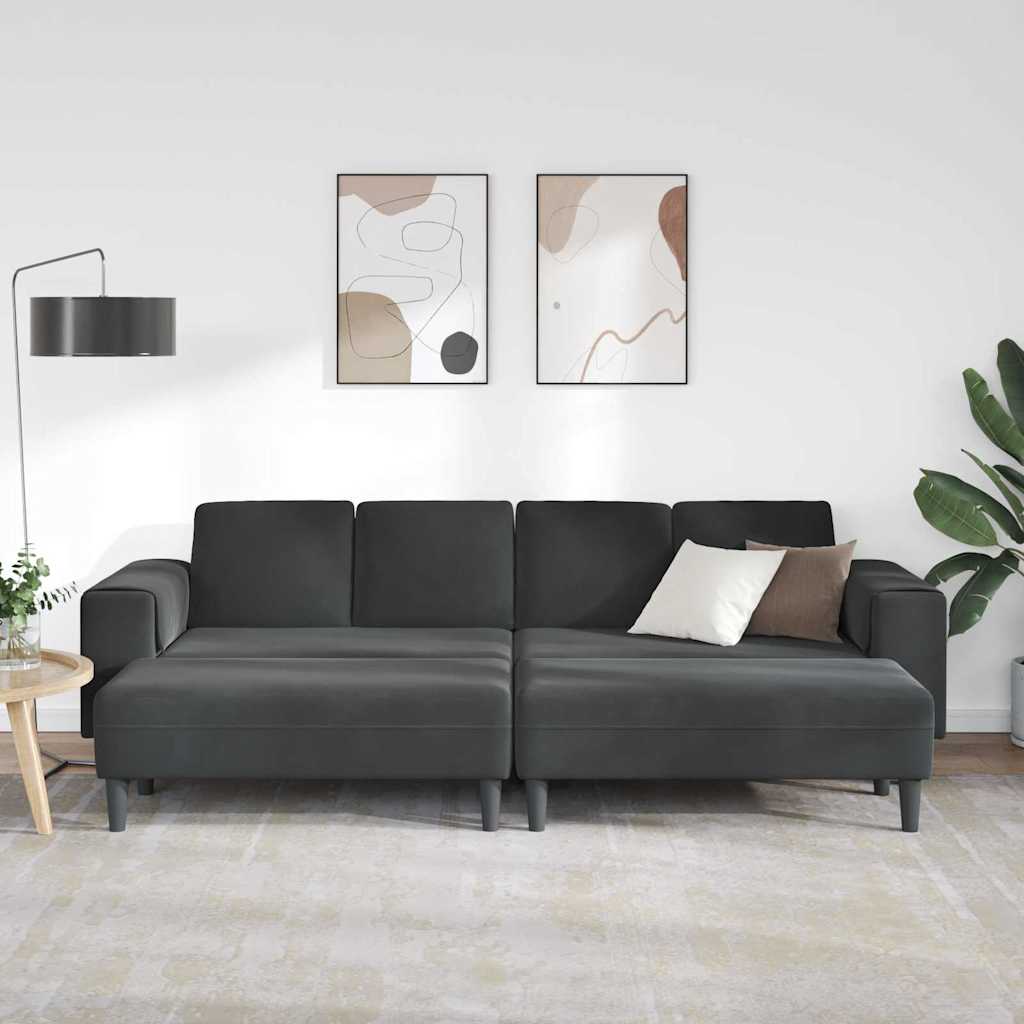 Sofa Sæt Sort Fløjl