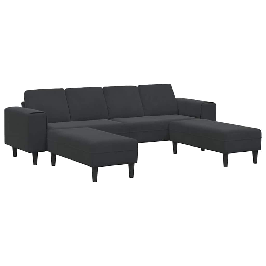 Sofa Sæt Sort Fløjl