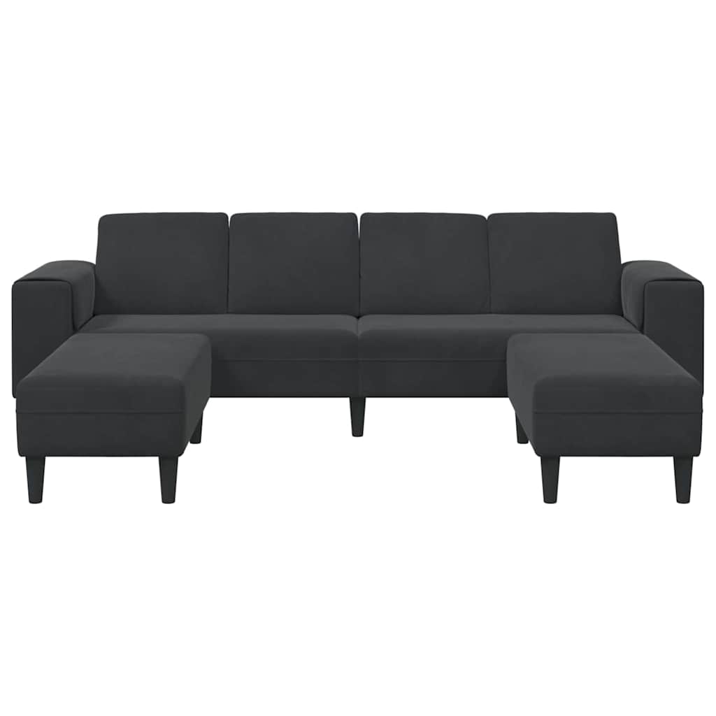 Sofa Sæt Sort Fløjl