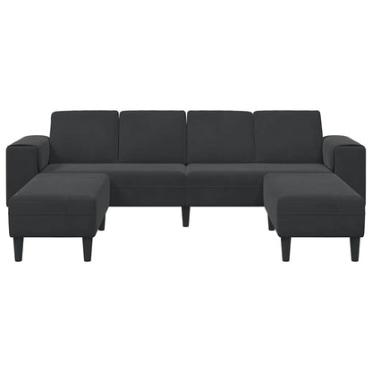 Sofa Sæt Sort Fløjl
