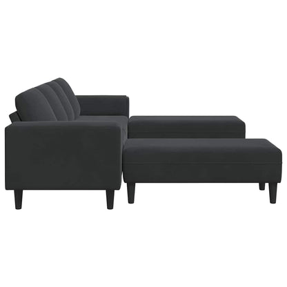 Sofa Sæt Sort Fløjl