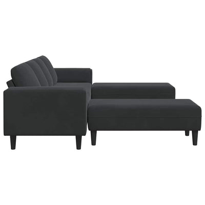 Sofa Sæt Sort Fløjl