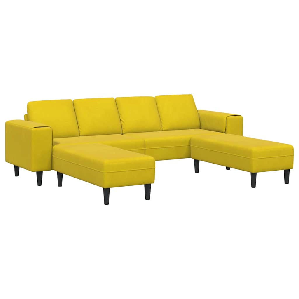 Sofa Sæt Gul Fløjl