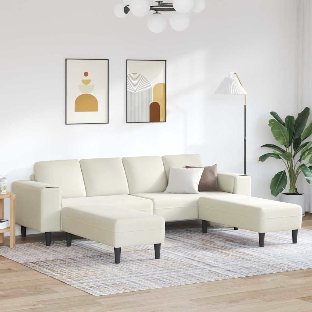 Sofa Sæt Creme Fløjl
