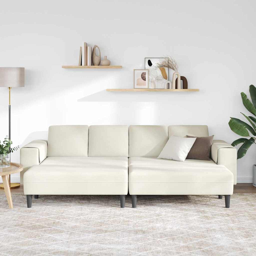 Sofa Sæt Creme Fløjl