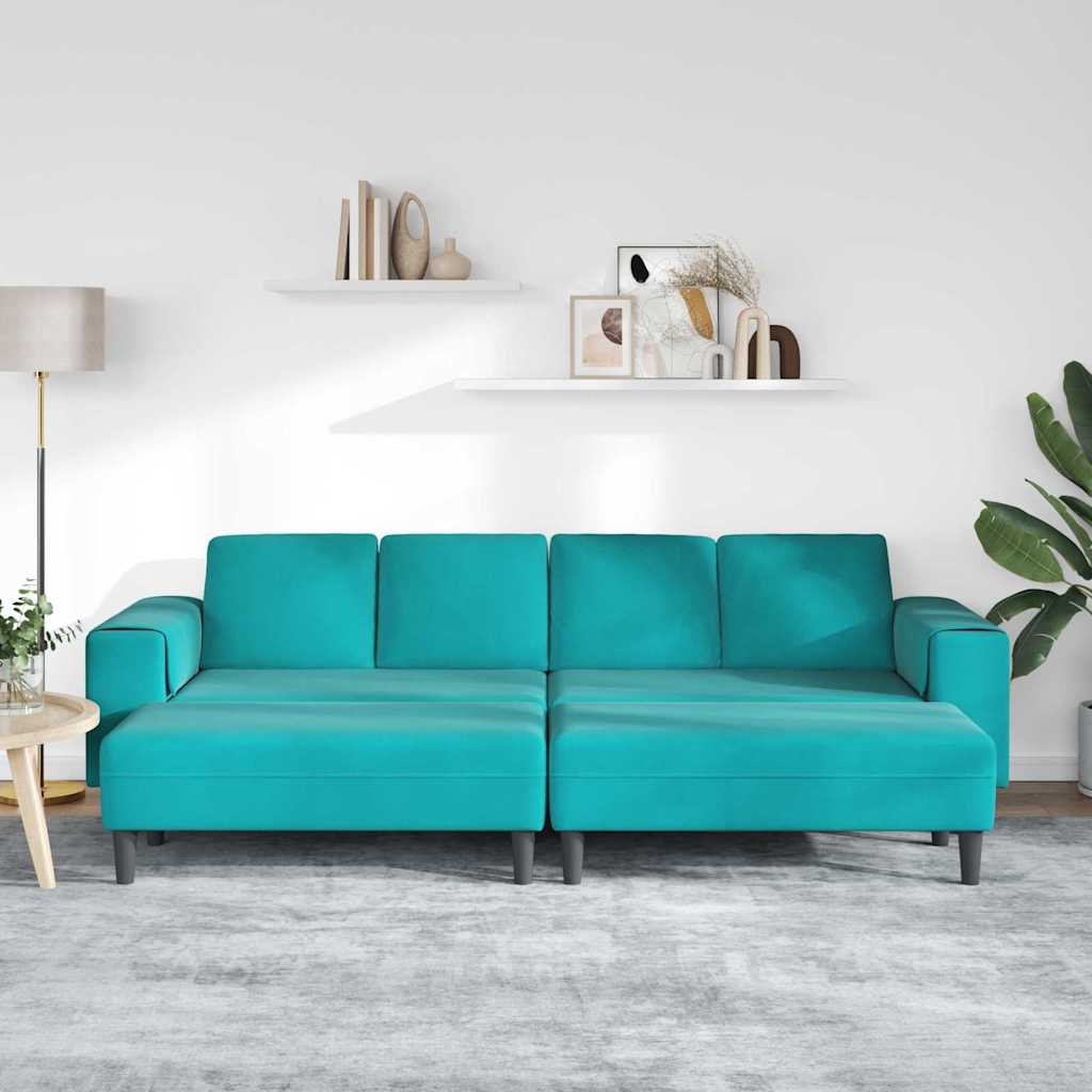 Sofa Sæt Turkis Fløjl