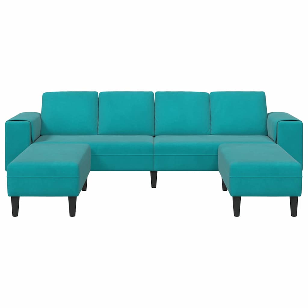 Sofa Sæt Turkis Fløjl