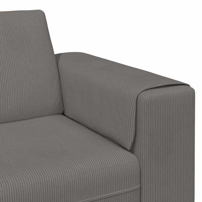 Stof Sofa Med Pude Lysegrå Corduroy Stof
