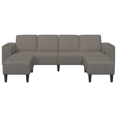 Stof Sofa Med Pude Lysegrå Corduroy Stof