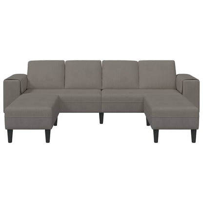 Stof Sofa Med Pude Lysegrå Corduroy Stof