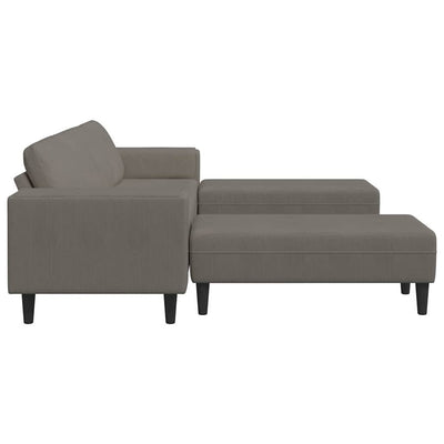 Stof Sofa Med Pude Lysegrå Corduroy Stof