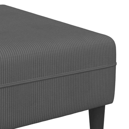 Stof Sofa Med Pude Mørkegrå Corduroy Stof