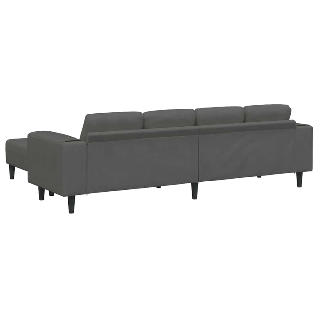 Stof Sofa Med Pude Mørkegrå Corduroy Stof