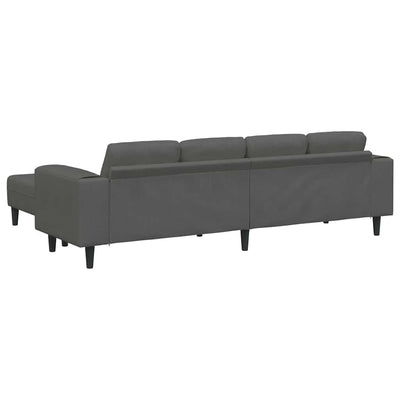 Stof Sofa Med Pude Mørkegrå Corduroy Stof