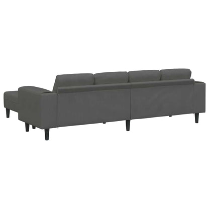 Stof Sofa Med Pude Mørkegrå Corduroy Stof