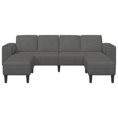 Stof Sofa Med Pude Mørkegrå Corduroy Stof