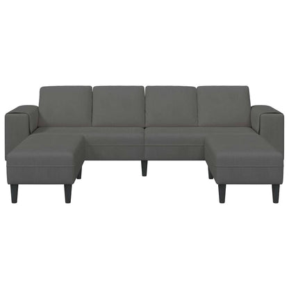 Stof Sofa Med Pude Mørkegrå Corduroy Stof