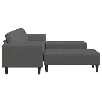 Stof Sofa Med Pude Mørkegrå Corduroy Stof