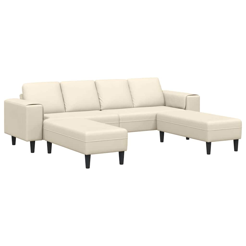 Stof Sofa Med Pude Creme 208 Cm Corduroy Stof