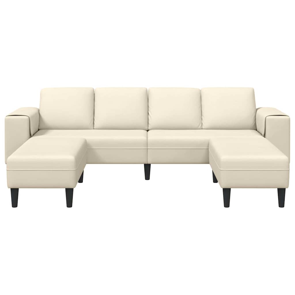 Stof Sofa Med Pude Creme 208 Cm Corduroy Stof