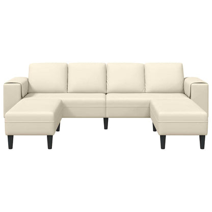 Stof Sofa Med Pude Creme 208 Cm Corduroy Stof