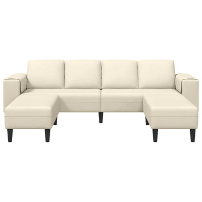 Stof Sofa Med Pude Creme 208 Cm Corduroy Stof
