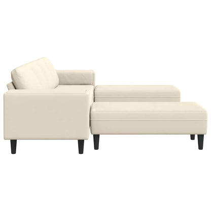 Stof Sofa Med Pude Creme 208 Cm Corduroy Stof