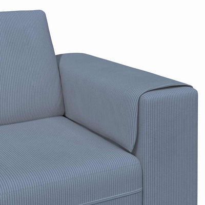 Stof Sofa Med Pude Blå Corduroy Stof