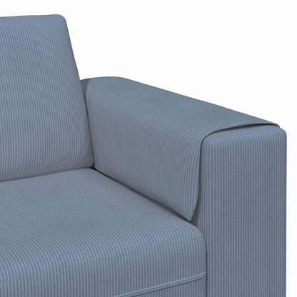 Stof Sofa Med Pude Blå Corduroy Stof