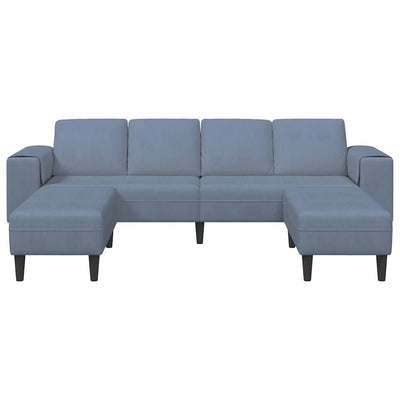 Stof Sofa Med Pude Blå Corduroy Stof
