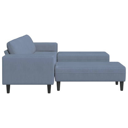 Stof Sofa Med Pude Blå Corduroy Stof