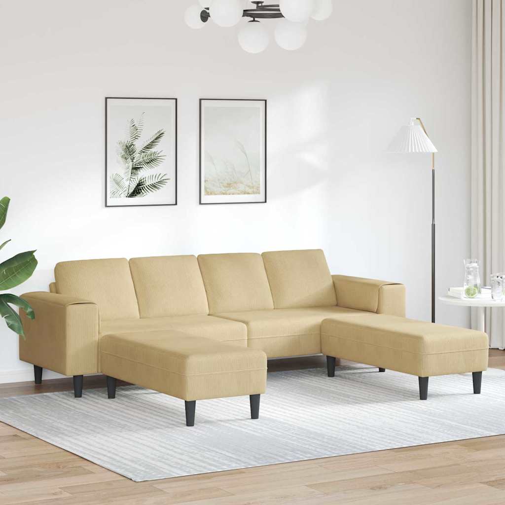 Stof Sofa Med Pude Grågrøn Corduroy Stof