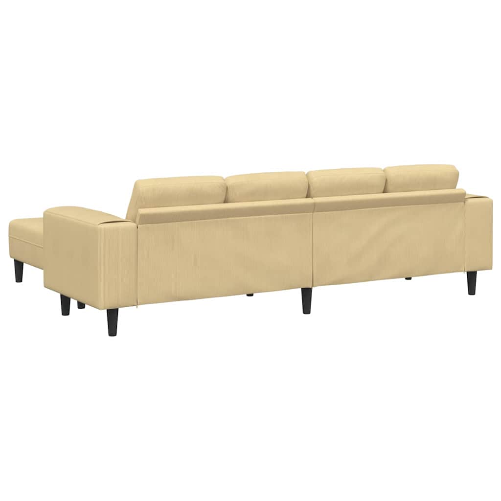 Stof Sofa Med Pude Grågrøn Corduroy Stof