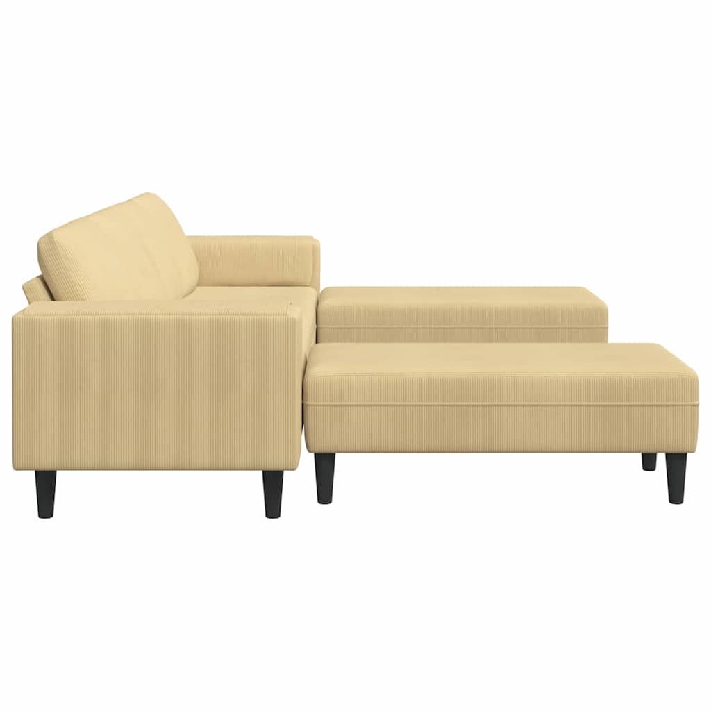 Stof Sofa Med Pude Grågrøn Corduroy Stof