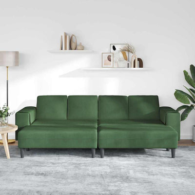 Stof Sofa Med Pude Mørkegrøn Corduroy Stof