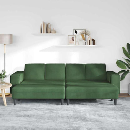 Stof Sofa Med Pude Mørkegrøn Corduroy Stof