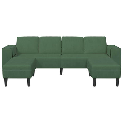Stof Sofa Med Pude Mørkegrøn Corduroy Stof