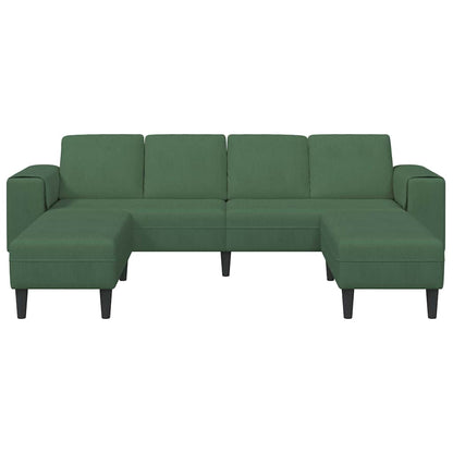Stof Sofa Med Pude Mørkegrøn Corduroy Stof