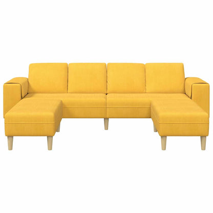 Stof Sofa Lys Gul Corduroy Stof