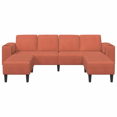 Stof Sofa Med Pude Rød Orange 208 Cm Corduroy Stof